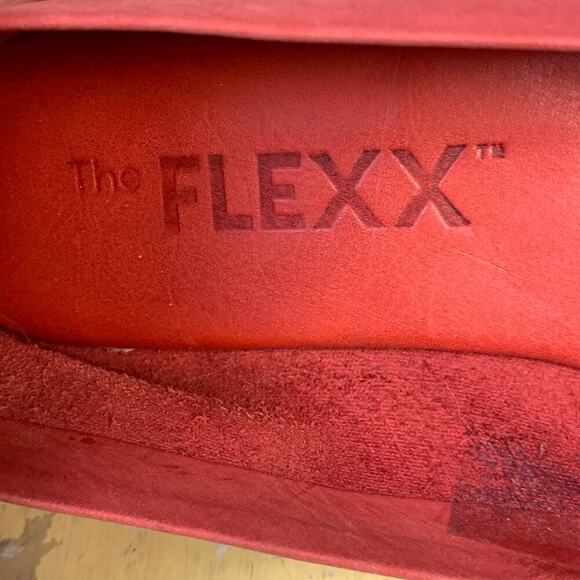 The Flexx Cherry Red leather Peep Toe Low Heel Wedges -  Size 7 - Picture 9 of 9